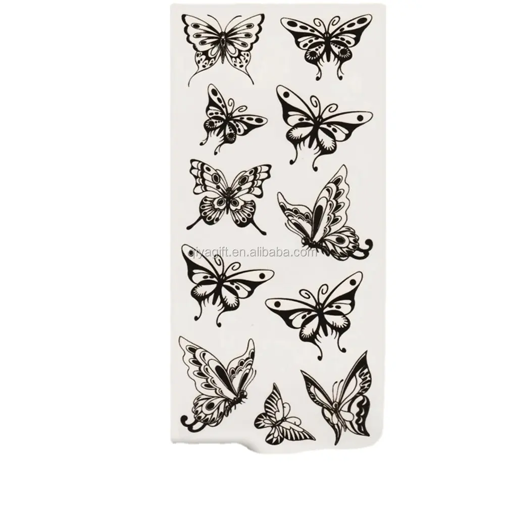 Butterfly Diri Perekat Kustom Dasar Air Sementara Stiker Tato