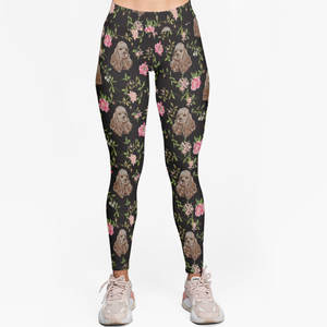 מותאם אישית מודפס כלבלב סקסי כלבלב דפוס יוגה מכנסיים חמאה מותניים גבוהים עם הבטן שליטה חלקה טכניקות לנשים - Product Image 1