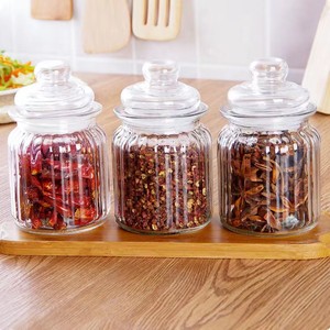 Bán Buôn Dọc Sọc Thủy Tinh Kín Jar Vít 230Ml 650Ml 1350Ml Nhà Bếp Lưu Trữ Kẹo Dưa Chua Cookie Soda Sô Cô La - Product Image 3