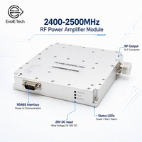 Módulo Amplificador de Potencia RF GaN de 100W, 2400-2500MHz, 2.4GHz, Amplio Voltaje 24-36V, Salida RS485 N-F, Disipador de Calor de Aluminio, Bajo Ruido