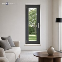 Fenêtre à battant en aluminium économique avec verre trempé, style simple, pour projets de construction