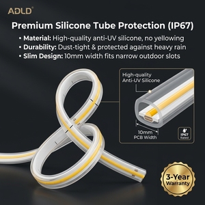 IP67 Wide 180 Degree Beam Angle 528LEDs/m COB LED <b>Strip</b> Light 12V 24V 10mm Width Flexible LED Light <b>Strip</b> with CRI90+ - Product Image 2