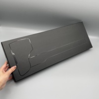 Caja de raqueta de pádel, caja de embalaje de hacha con espuma, logotipo brillante, punto UV, papel negro, regalo de cartón, tapa personalizada y embalaje de caja base