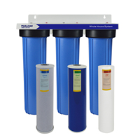 3 tahap sistem filtrasi air seluruh rumah 1 inci Inlet & Outlet termasuk 20 "X 4.5" sedimen biru besar GAC dan Filter blok karbon