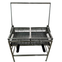 Grill portable en acier inoxydable avec hauteur réglable et fonctionnement pratique, design moderne pour les fêtes