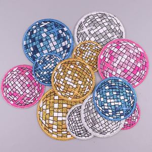 Patch brodé pour sac à dos - Décoration de sacs à paillettes, patch thermocollant pour vêtements, patch brodé boule disco personnalisé en gros - Product Image 5