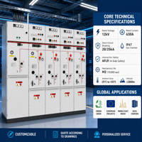 Unité de distribution annulaire isolée au gaz (RMU) à moyenne tension, écologique, avec réservoir en acier inoxydable 304 pour distribution d'énergie à air sec