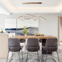 Lustre Doré Luxueux Nouvelle Conception Géométrique pour Salle à Manger, Suspension Intérieure Décorative avec Nouvelles Fonctionnalités - Vente Flash