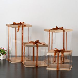 Bán Buôn Biểu Tượng Tùy Chỉnh 8 10 12 16 Inch Wedding Birthday Party Bánh Hiển Thị Trong Suốt Pet Bánh <span class=keywords><strong>Box</strong></span> Với Nắp - Product Image 6