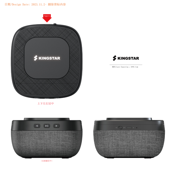15W Wireless Phone Portable Speakers  Bluetooth Speaker Foldable Phone Stand With Customize Light up Logo