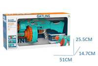 Pistolet à balles molles automatique électrique Gatling, 20 fléchettes, tambour rotatif, blaster en mousse rechargeable, jeu de tir pour enfants et garçons