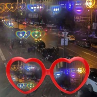 Lunettes Cœur Multicolores Effet Lumineux pour la Saint-Valentin 18*11cm – Accessoire Viral pour Déclaration d'Amour en Plastique 14+ Hoojoker GL-023