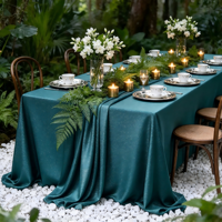 Nappe carrée en satin de luxe pour table de fête, restaurant, décoration de table, taille personnalisée, vente en gros, MOQ faible