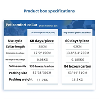 Colliers apaisants et calmants pour animaux de compagnie, en plastique souple, anti-anxiété, design imperméable, ensemble de quatre pièces de luxe moderne, emballé en boîte colorée, vente en gros