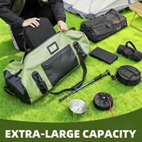 Sac de voyage étanche en PVC 80L pour moto, kayak, rafting et escalade - Sac à dos étanche avec poches zippées et rembourrage