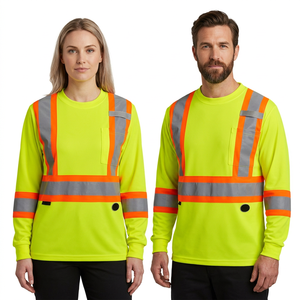 Haut de gamme personnalisable unisexe à manches longues, haute visibilité, antibactérien, en microfibre respirante, certifié CEE, anti-plis - Product Image 1