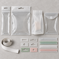 Pochette verticale durable pour petits accessoires, sac transparent en PE refermable avec trou de suspension