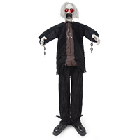 Nouveauté Halloween 2026 : Décoration de scène de scène secrète de maison hantée, avec majordome zombie à bascule et capteur électrique