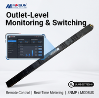 PDU Inteligente Trifásico de 80A Multiprotocolo TCP/IP SNMP MQTT, Distribución de Energía Todo en Uno con Sensores de Humedad y Humo Expandibles