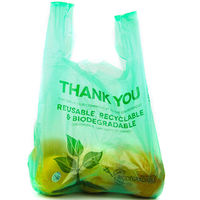 Sac en plastique LDPE à soufflet latéral, dégradable et recyclable, avec poignée, impression hélio, couleur personnalisée, pour supermarché, vente en gros et au détail
