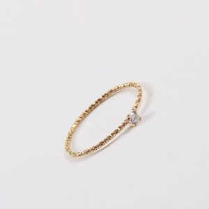Minimalist Jewelry Stainless Steel <b>Thin</b> Finger <b>Ring</b> Gold Plated Diamond Charm Hoop <b>Ring</b> - Product Image 2