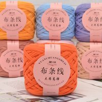 285g/roll 100% Polyester High Tenacity Dyed Fancy Yarn for Knitting Rainbow-Colored T-Shirt Yarn for Hand Knitting Crochet