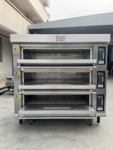 Four à sole électrique commercial neuf de haute qualité, 3 niveaux, 9 plateaux, à commande numérique, pour usage industriel, haute productivité, pour boulangeries et pâtisseries - Product Image 4