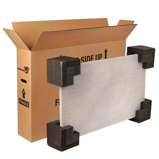 Recyclable Double Wall Tv Cardboard Packaging Boxes Extra Large Shipping Carton Tv Moving Flat Screen Box Packaging
