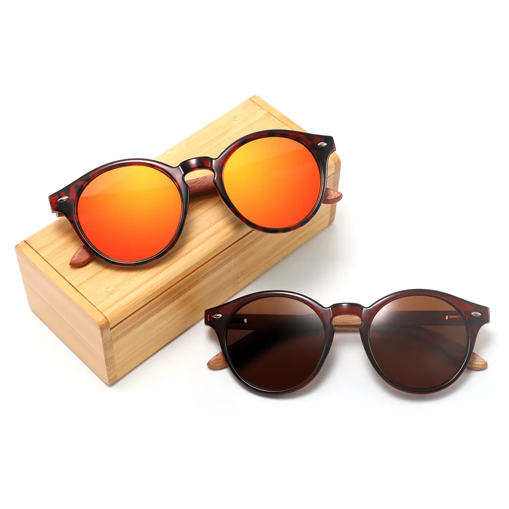 CONCHEN 2024 occhiali da sole di alta qualità reteo occhiali classici in legno occhiali da sole rotondi custom legno