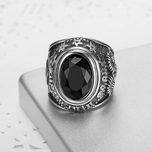 Joyería de Satán Vintage personalizada, anillo de acero inoxidable 3D gótico satánico, cabeza de cabra, masónico, todos los ojos, con piedra de ágata negra - Product Image 4