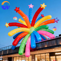 Modèle de feux d'artifice gonflable coloré personnalisé pour les célébrations du Nouvel An sur les toits des centres commerciaux en extérieur