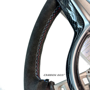 Heiß begehrtes schwarzes Carbonfaser-Lenkrad mit LED und Wildlederbezug für BMW F10 F15 F30 F56 F80 M3 M4 M5 M2 - Product Image 5