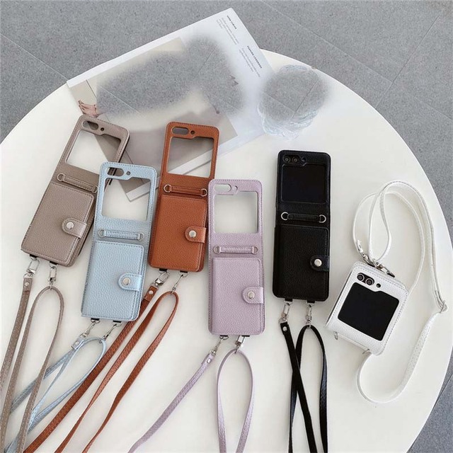 PU Leather Shockproof Cover Crossbody Wallet Card Holder Phone Case for Sam Z Flip 7 6 5 4 3 5G