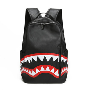 Eyes Shark Print <b>Backpack</b> 12 Inch <b>Laptop</b> Capacity Men's Casual Travel <b>Backpack</b> - Product Image 2