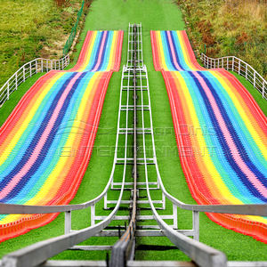 耐久性のある屋外アドベンチャーパークヒルサイド非電源スライドレインボースライド長持ち - Product Image 6