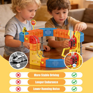 68 Piezas de Juguetes de Construcción de Pistas de Carreras Flexibles en 3D con Giro de 360° que Desafía la Gravedad °   Tren Eléctrico con Vías y Motor para Niños - Product Image 4