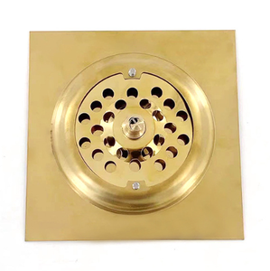 Rejilla de Drenaje Cuadrada de Latón para Piso, 4 Pulgadas, Diseño Moderno Pulido, Anticorrosión, para Baño - Product Image 3