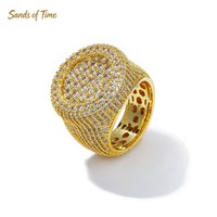 Bague Solitaire Hip Hop Bling pour Homme en Argent Sterling 925 Plaqué, Sertie de Moissanite Ronde VVS, Bijoux Personnalisés pour Rappeur