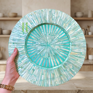 Hot Trend Luxury Handmade Round Mother of Pearl <b>Placemat</b> Bamboo Tabletop Decor From Vietnam for Restaurant and Home Decor - Product Image 1