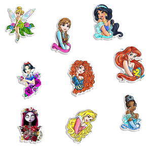 Princess W Pattern Resin Planar Flatback Acrylic Plastic for Bracelet Brooch Hair Bow Keychain Badge DIY Phone case