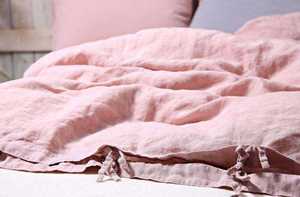 Parure de lit en coton rose poudré avec 2 taies d'oreiller, style bohème, housse de couette douce et lavée, pour une décoration de chambre moderne - Product Image 2