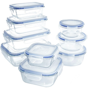 Citylife High Borosilicate Microwave Oven Safe Leakproof Bento Lunch Box Meal Prep Glass Storage Food Container