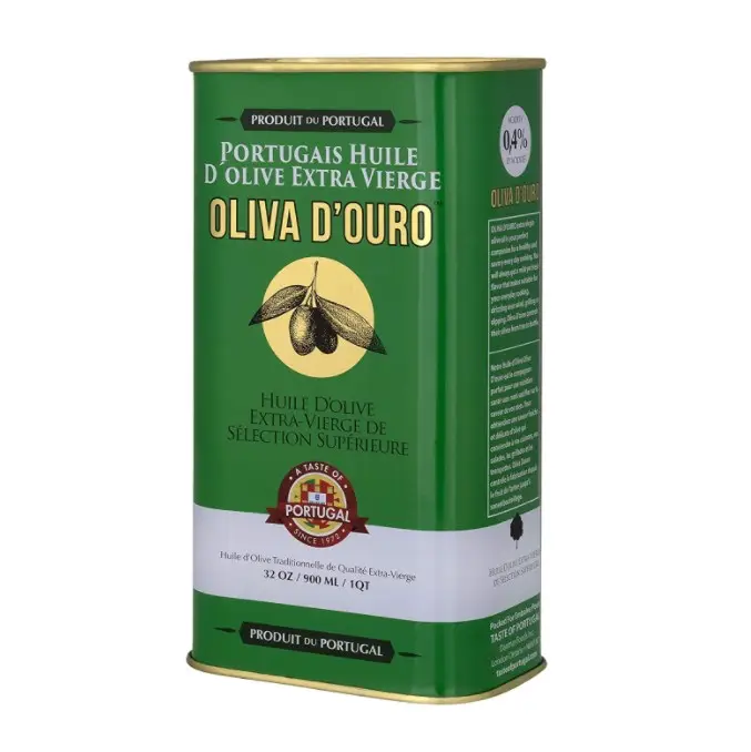 Vente en gros de 250ml 5L contenants rectangulaires d'huile d'olive de luxe de qualité alimentaire impression de boîtes de conserve d'huile d'olive en métal écologique emballage
