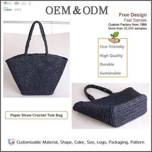 Bolso Tote Grande de Paja Azul Medianoche, Tejido Abierto, Hueco, de un Solo Hombro, Ligero, Estilo Boho, para Playa, Viajes y Compras - Product Image 2