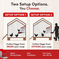JH-Mech Plateau à œufs à compartiment unique avec design de toit incliné, entrée à volet rideau et languettes de fixation arrière pour élevage de poulets