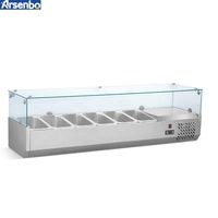 Nouveau réfrigérateur de bureau commercial avec couvercle en acier inoxydable avec poêles Mini comptoir réfrigérateur présentoir à salade