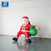 Modelo Inflable Personalizado de Santa Claus para Decoración Navideña en Exteriores