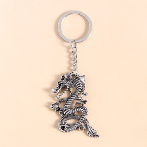 Porte-clés <span class=keywords><strong>Dragon</strong></span> en Alliage, Pendentif <span class=keywords><strong>Dragon</strong></span> Chinois Vintage, Breloque de Sac, Anneau de Clés du Nouvel An Chinois - Product Image 2