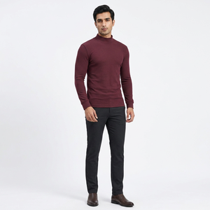 Custom logo Men's Soft <b>Mock</b> <b>Neck</b> Sweatshirt Long Sleeve Half Turtleneck Pullover Shirts Plain OEM ODM Breathable - Product Image 1