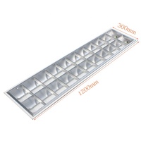 Échantillon Gratuit : Luminaire LED 2x40W 6000K Moderne à Double Tube G13, Grille 1200x300mm, Plafonnier à Louvres pour Installation en Surface